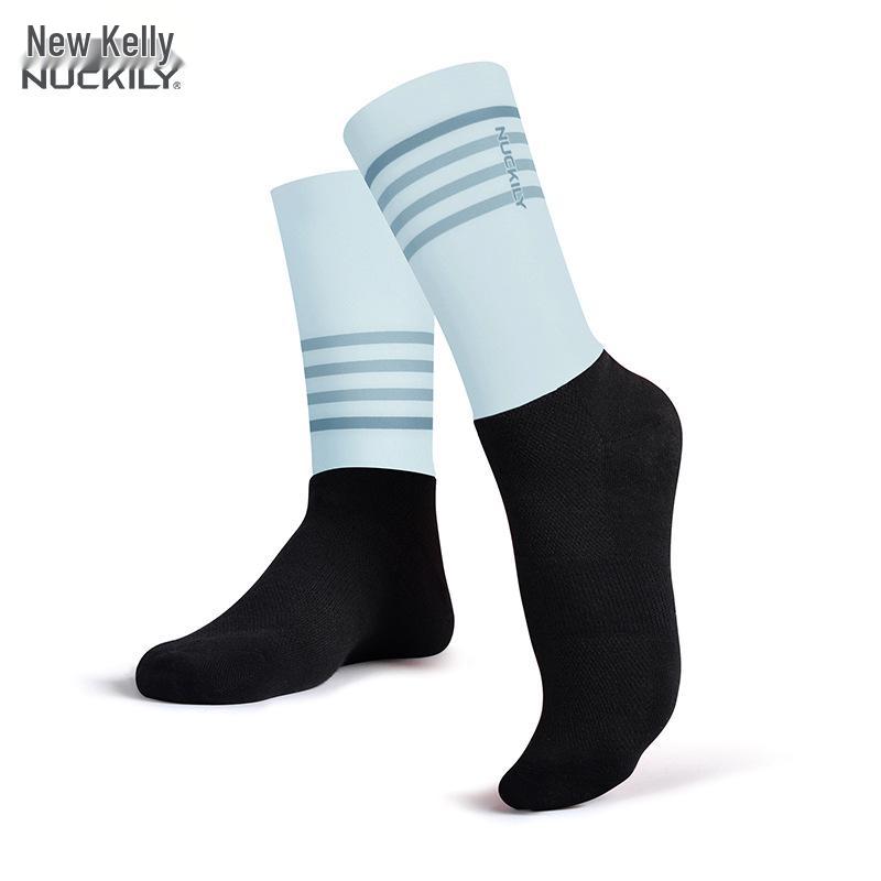 NUCKILY Anti-slip Compression Cycling & Running Socks, Unisex Mid-calf for All Seasons