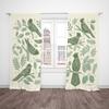 Green Flora and Fauna - Printed curtains -100% polyester -2pc for bedroom curtains and living room decoration.