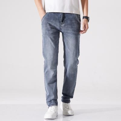 Spring and Summer New Men's Slim Straight Retro Stretch Jeans Trousers Men