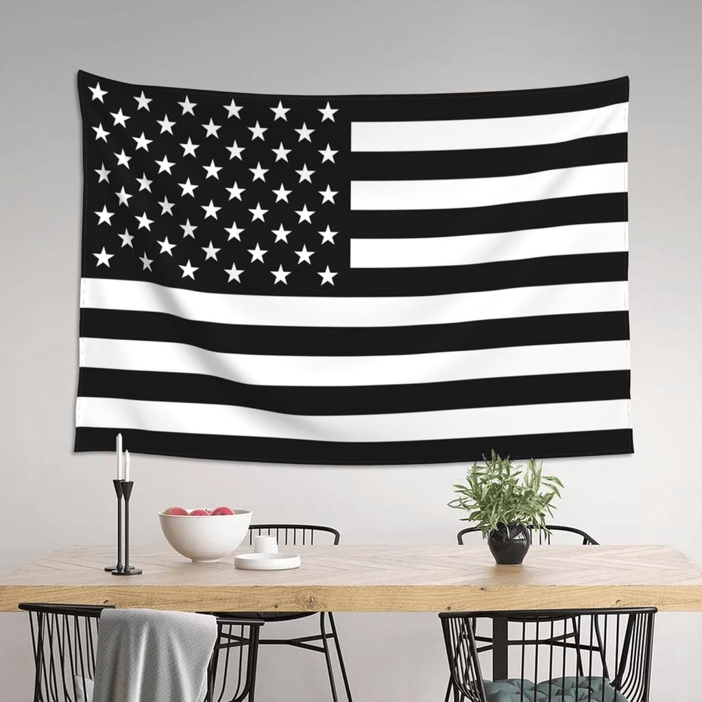 American Flag Black White Tapestry Wall Decoration, Art Tapestries Wall Hanging, Banner Wall Tapestry For Dorm Bedroom Living
