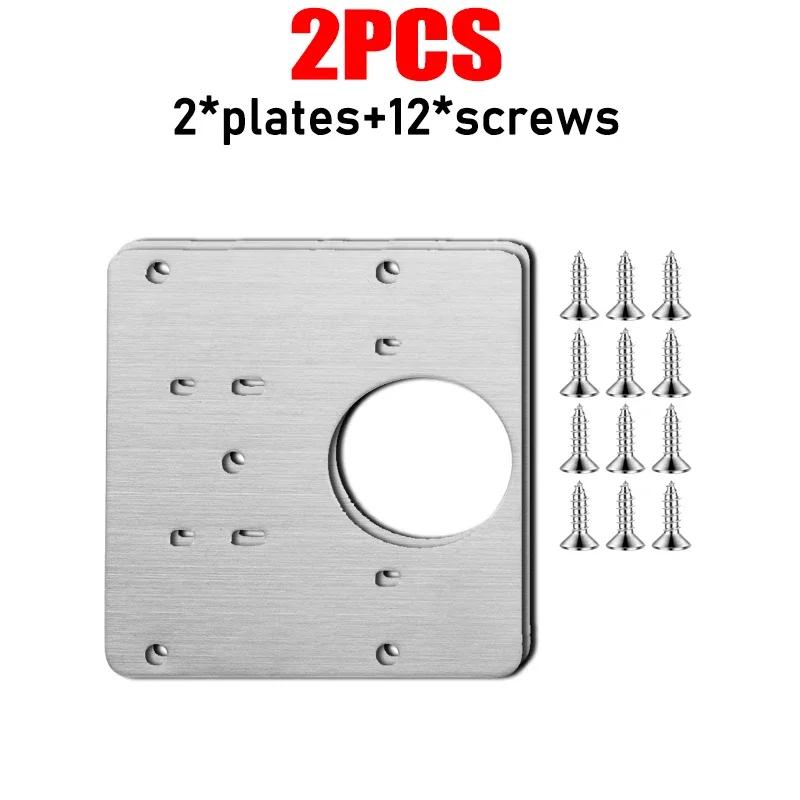 

Cabinet Hinge Repair Plate Kits Kitchen Cupboard Door Hinge Mounting Plate with Holes Flat Fixing Brace Brackets Household Tools