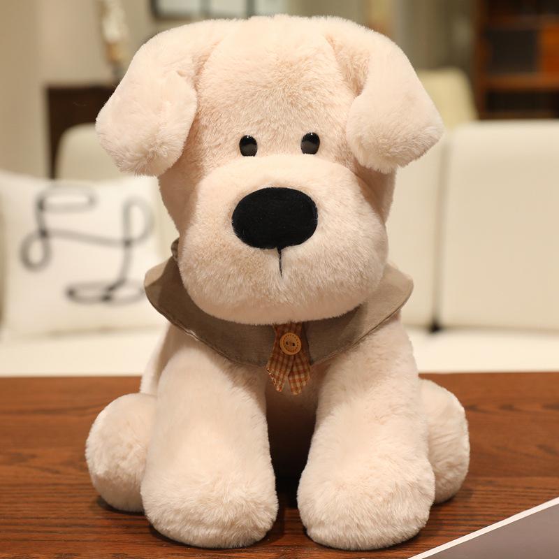 Labrador Puppy Plush Doll - Cute Sitting Pose Pillow for Girls