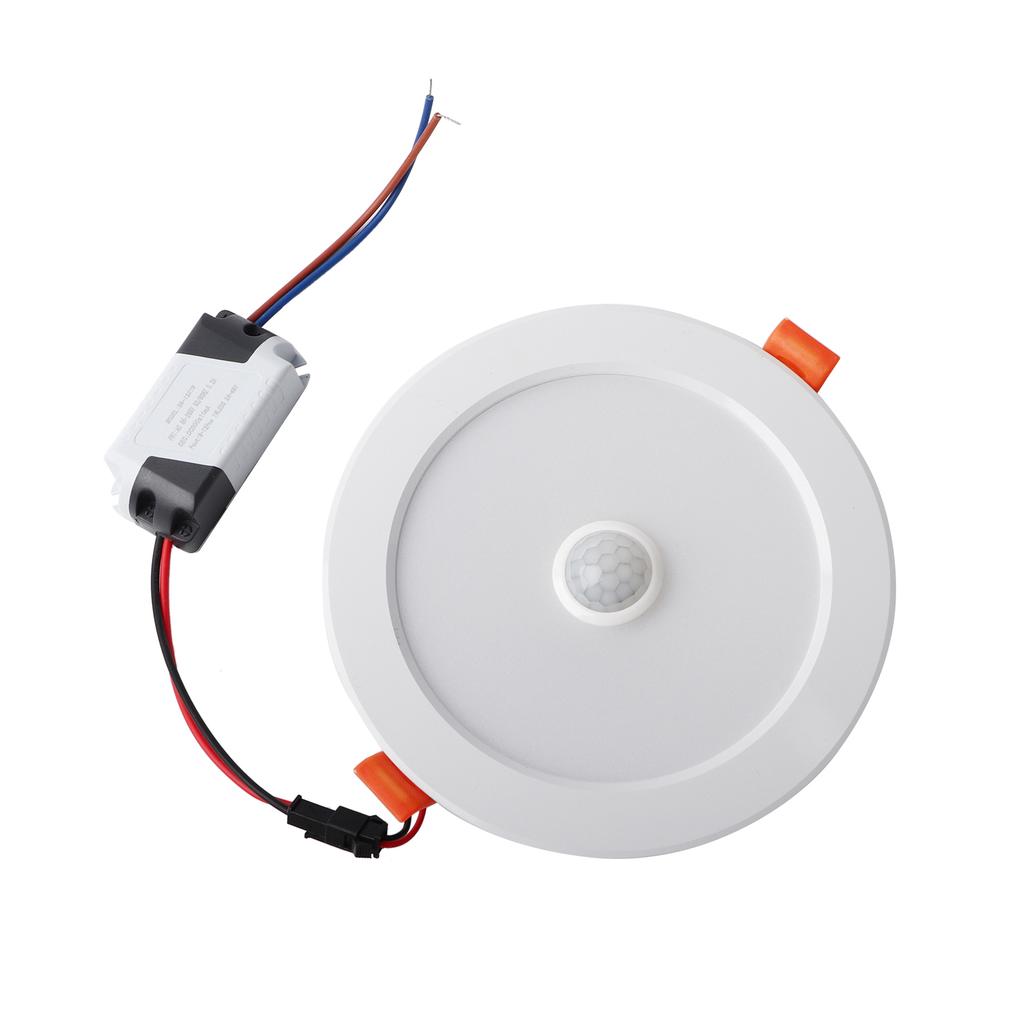 12W AC85‑265V LED Ceiling Light Downlight Human Body Sensor Recessed Lamp for Home Indoor
