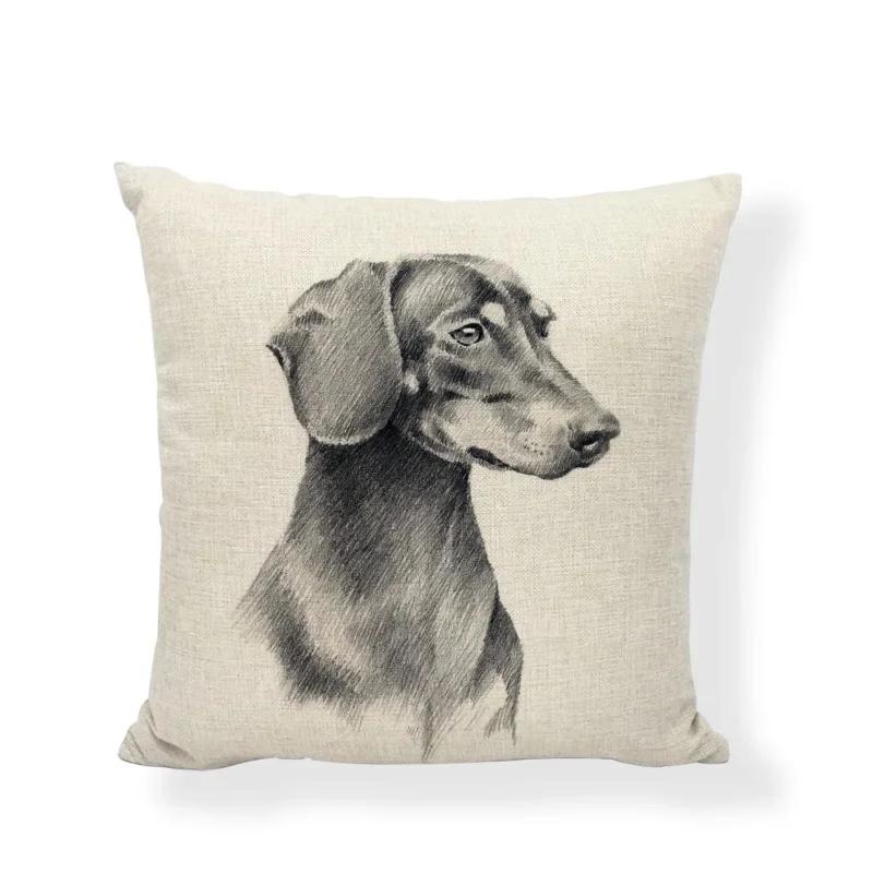 New Design Dog Cushion Covers Cute Animal Seagull Butterfly Painted Home Decor Living Room Couch Gifts Throw Pillows Cases