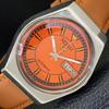 5 AUTOMATIC VINTAGE JAPAN 6309A MENS ORANGE COLOR DIAL WATCH A702732-1 R210-a702732
