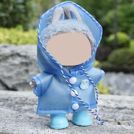 17cm Doll Raincoat Hooded Cape Small Animal Rainwear Waterproof Doll Clothes Gift for Birthday Display Collector
