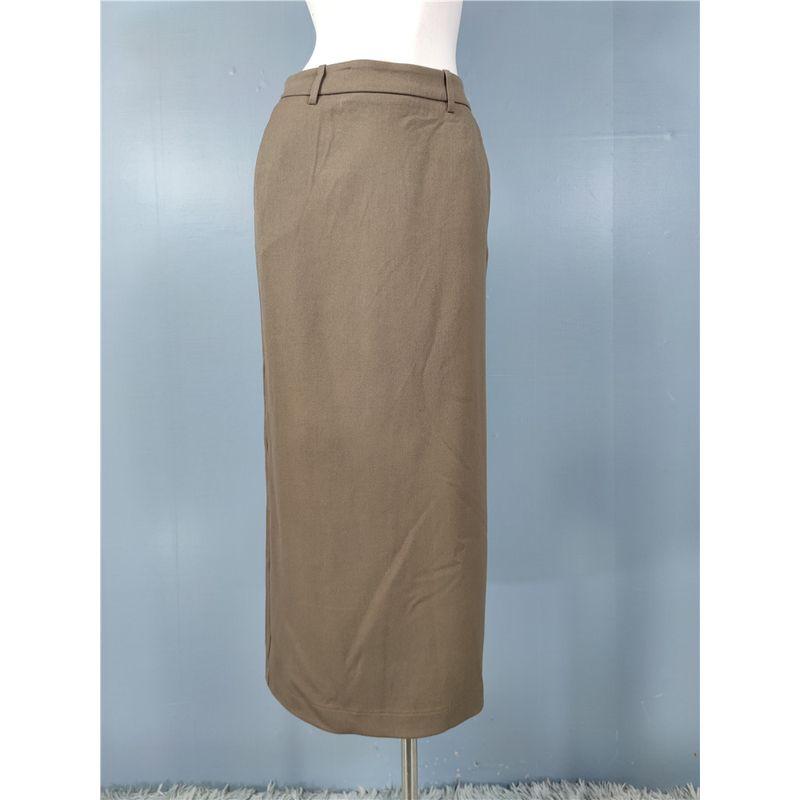 

Foreign Trade Order Commuter High Waist Slimming OL Work Versitile Fashion Slim fit Stripe Personality Elegant Casual Skirt for Women Coffee Green XS