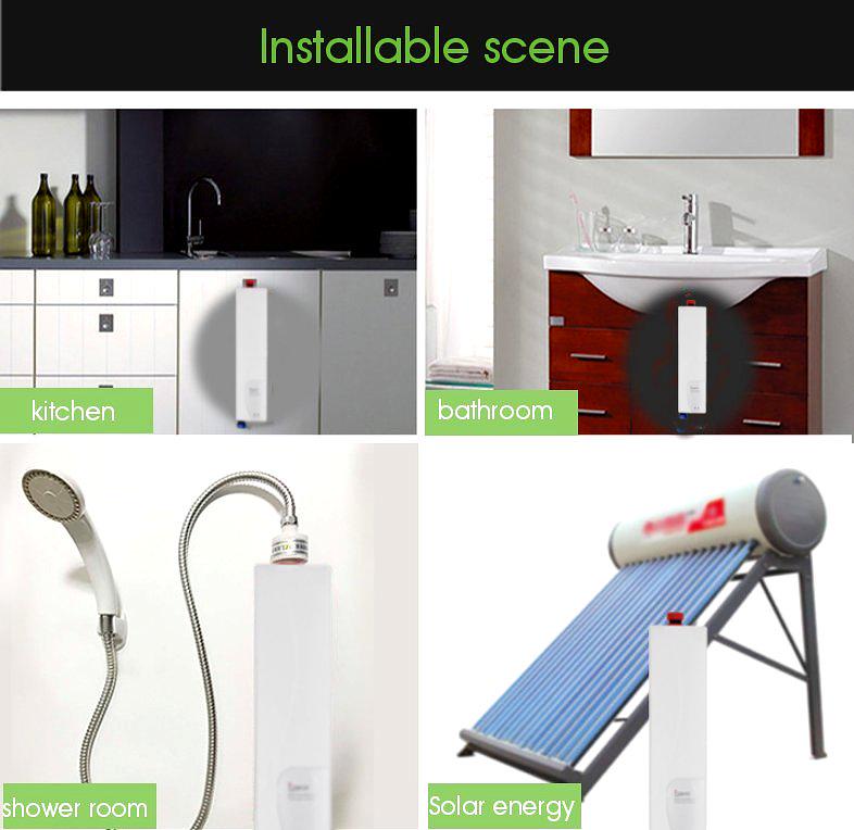 3000W Portable Mini Instant Electric Mini Tankless Water Heater 220V Hot Instantaneous Water Heater System for Kitchen Bathroom