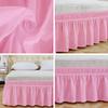 Bed Skirt Elastic Wrap Washable Fade Proof Wrap Around Bed Skirt for Home Hotel Queen