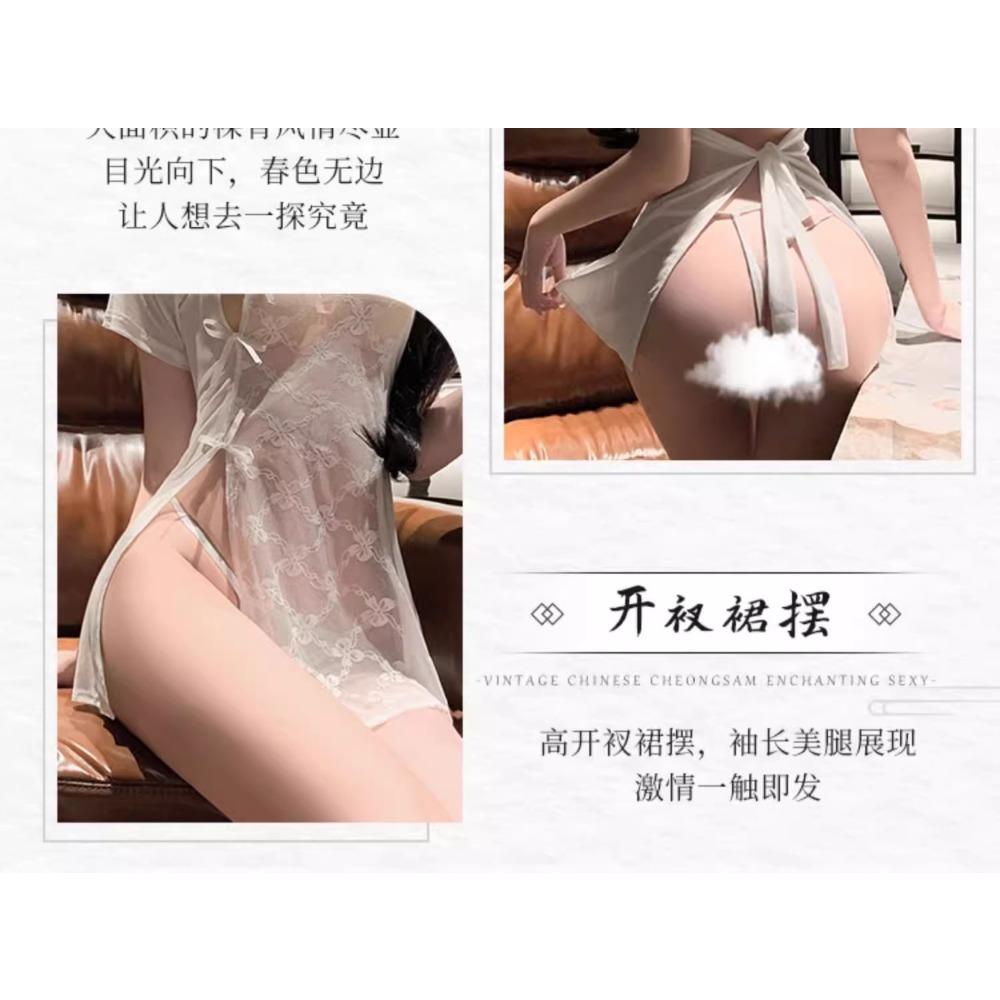 Domila's New Erotic Underwear Sexy Classical Cheongsam Pajamas Seduce Passion Bed Shame Pure Desire Robe