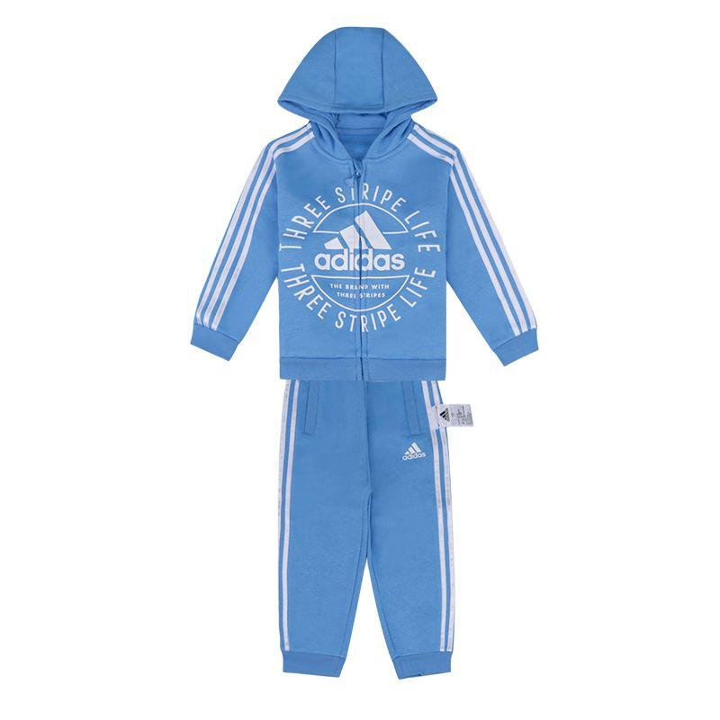 

Adidas Casual Sportswear Hooded Long Sleeved Fleece Lined Top With Stripes, Comfortable Fashion Pants Blue EH3655 86