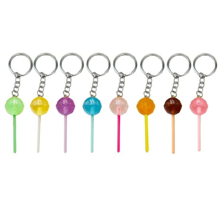 

Simulation Lollipop Keyring Colorful Key Chain Candy Pendant Luminous Decoration 1