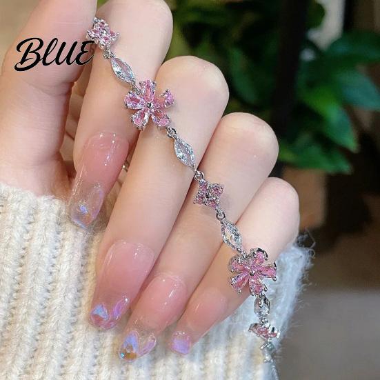 Non-fading Bracelet Women Shiny Rhinestones Inlaid Flower Comfortable Wear Shape