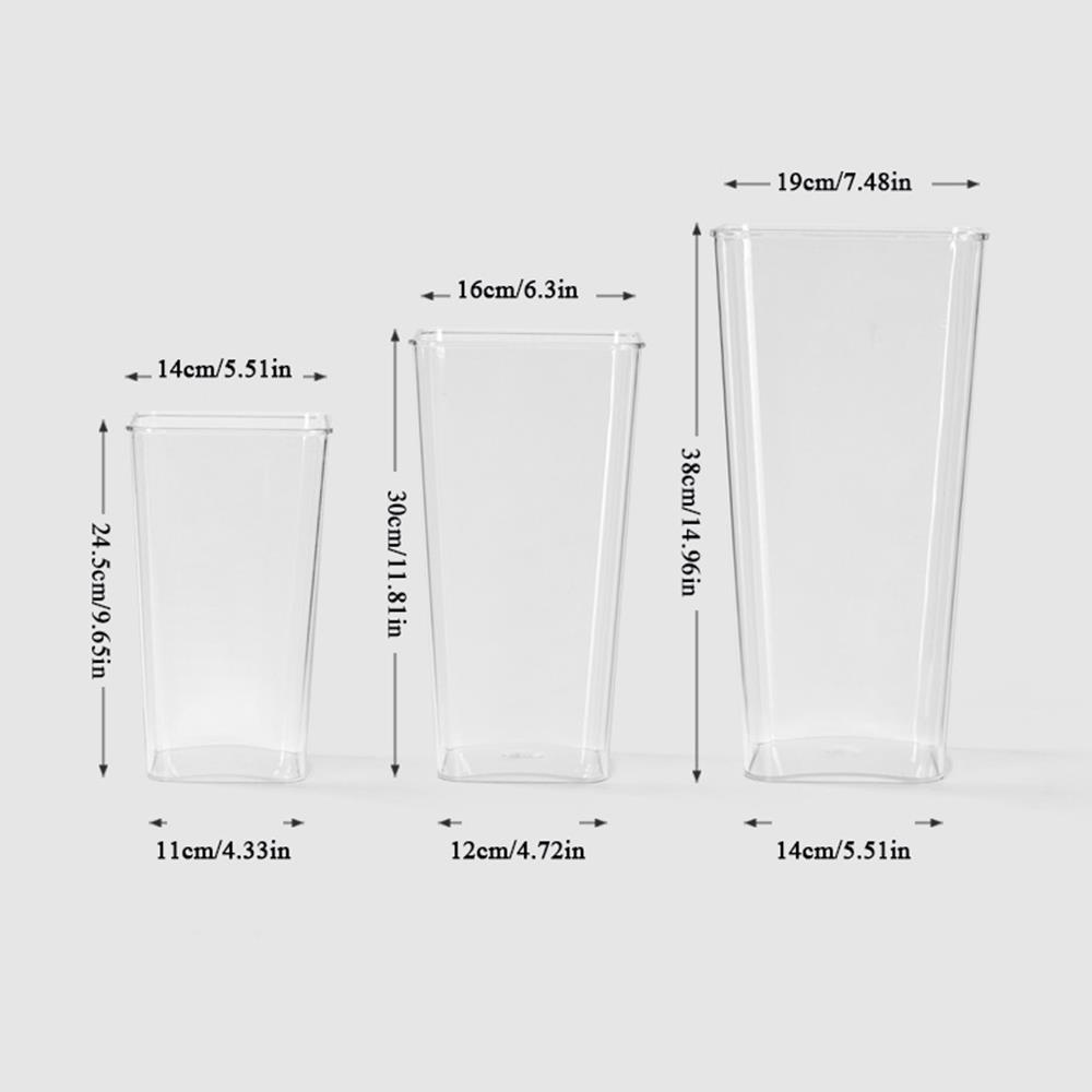 Shatterproof Plastic Vases Arrangement Bucket Hydroponic Decor Square Flower Wake Up Vase Home Decor Large Acrylic Vases