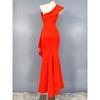 Export Banquet Party Elegant and Personalized Fashion One-Shoulder Butterfly Elegant Elegant Waist-Tight Slim Looking Space Cotton Dress