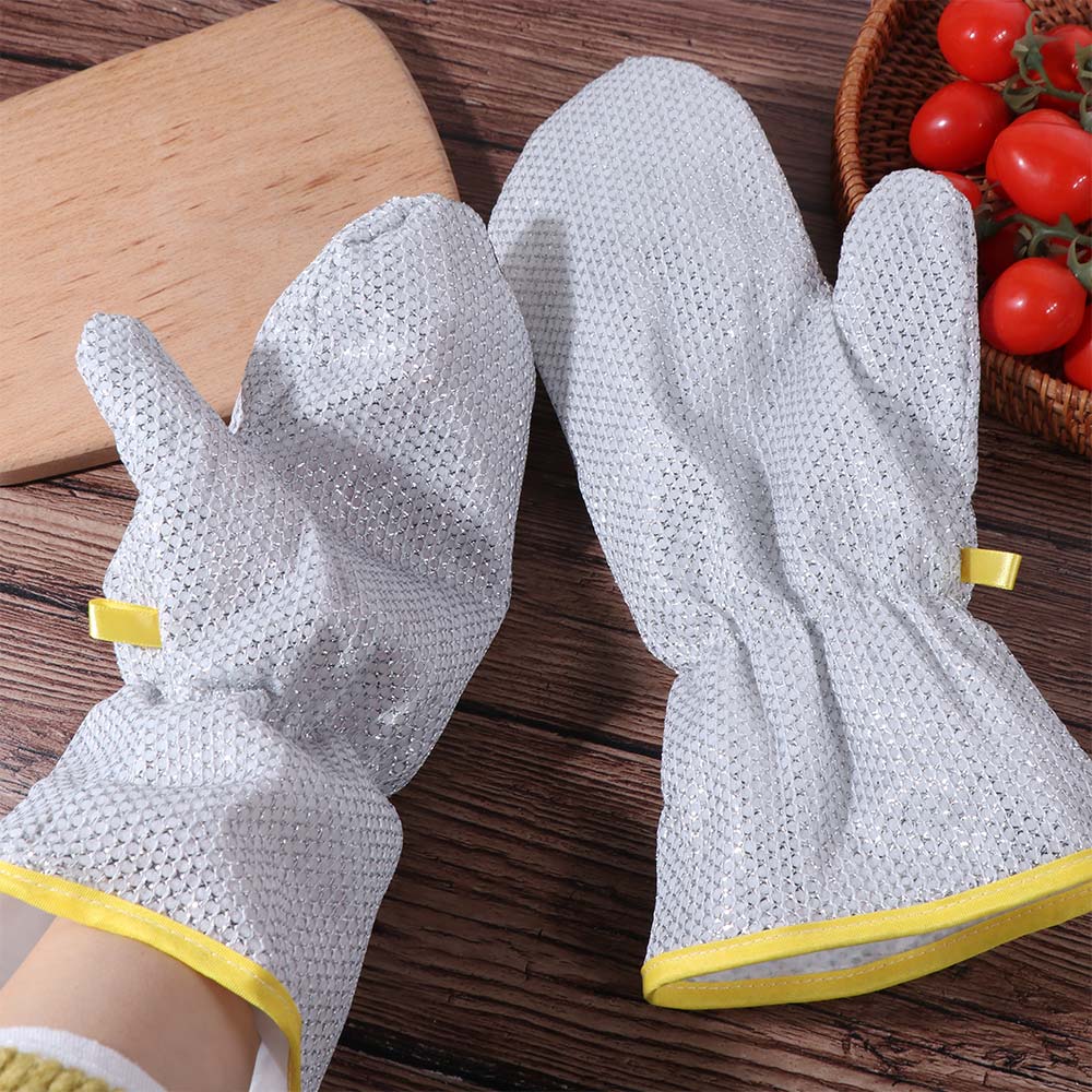 6PCS Extended Design Steel Wire Gloves Waterproof Cleaning Gloves Dishwashing Gloves  Kitchen Use