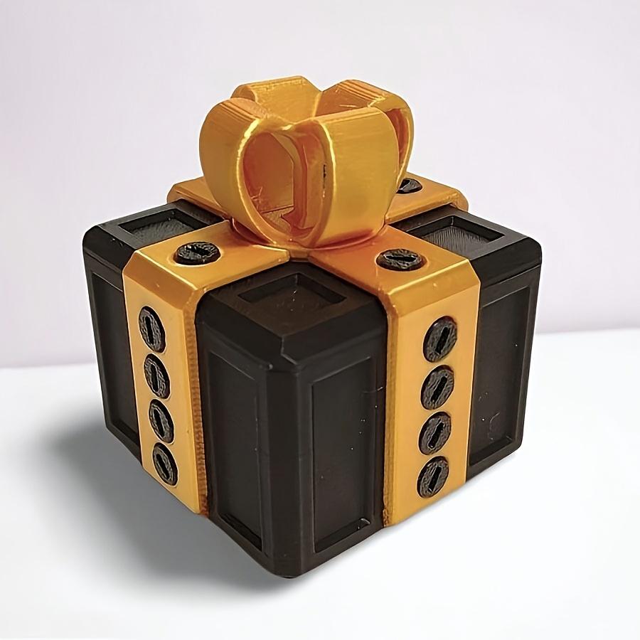 1PC 3D Printed Hollow Prank Gift Box with Screws - Realistic 3D Illusion Plastic Puzzle Cube Coin Container, Easy to Assemble Without Filling