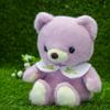 Take Off Baby Bear Drop Retro Pastel Colored Bear with Cute Flower Embroidery On Collar Plush Toy S Purple [Music Box Included]
