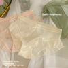 Ladies Spring and Summer Cute Sexy Sweet Lace Patchwork Ice Silk Gauze Mid Waist Panties