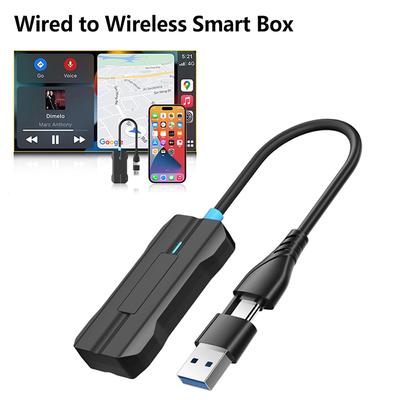 Mini Adaptador sem fio Carplay atualizado 2 em 1 USB Tipo C Plug & Play Player Kit para carro OEM Carplay com fio para Apple Phone iOS