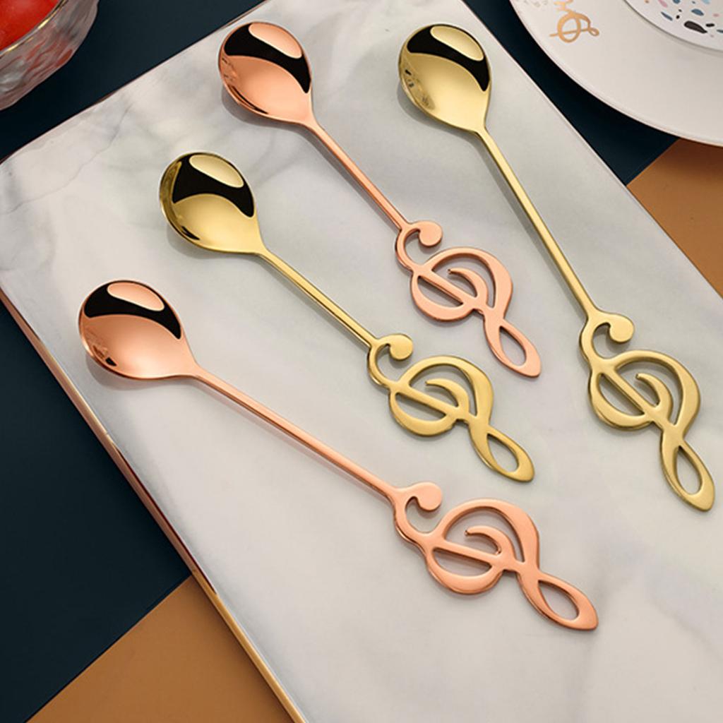 304 Stainless Coffee Stirring Spoon Musical Note Spoon Mug Teaspoons Music Bar Ice Cream Creative Gift Kitchen Tableware