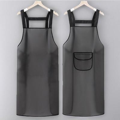 PVC Kitchen Apron Transparent Black Cleaning Aprons Fashion Work Apron