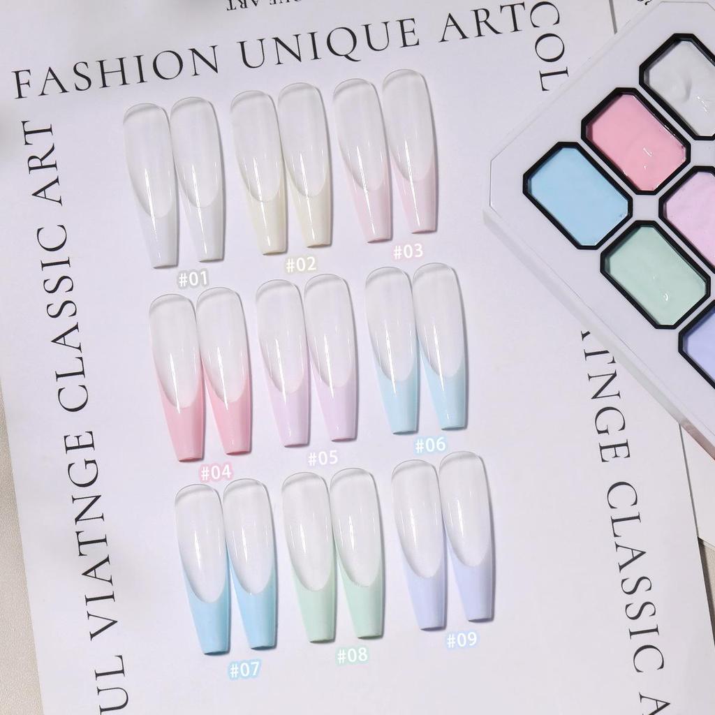 Flower Season Macaron Nine-Grid Pink Glue: High Saturation Colorful Versatile Whitening Solid Glue by HONEY GIRL