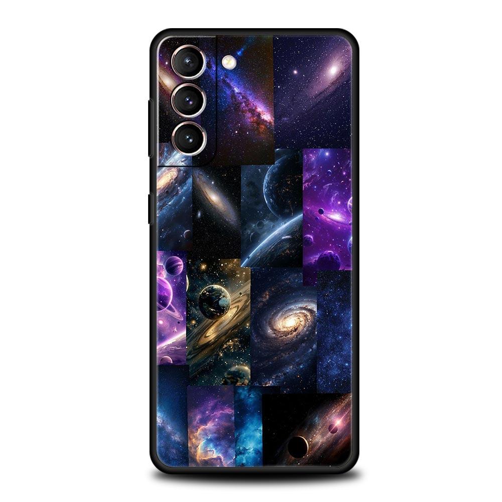 Universe Starry Sky Moon Phone Case Cover for Samsung Galaxy S25 S24 S23 S22 S20 S21 FE Ultra S25Edge S10 Plus 5G Soft TPU Shell
