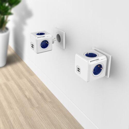 Cube Power Allocacoc Original Power Socket 4 Outlets 2 Usb Ports Adapter Plug Eu