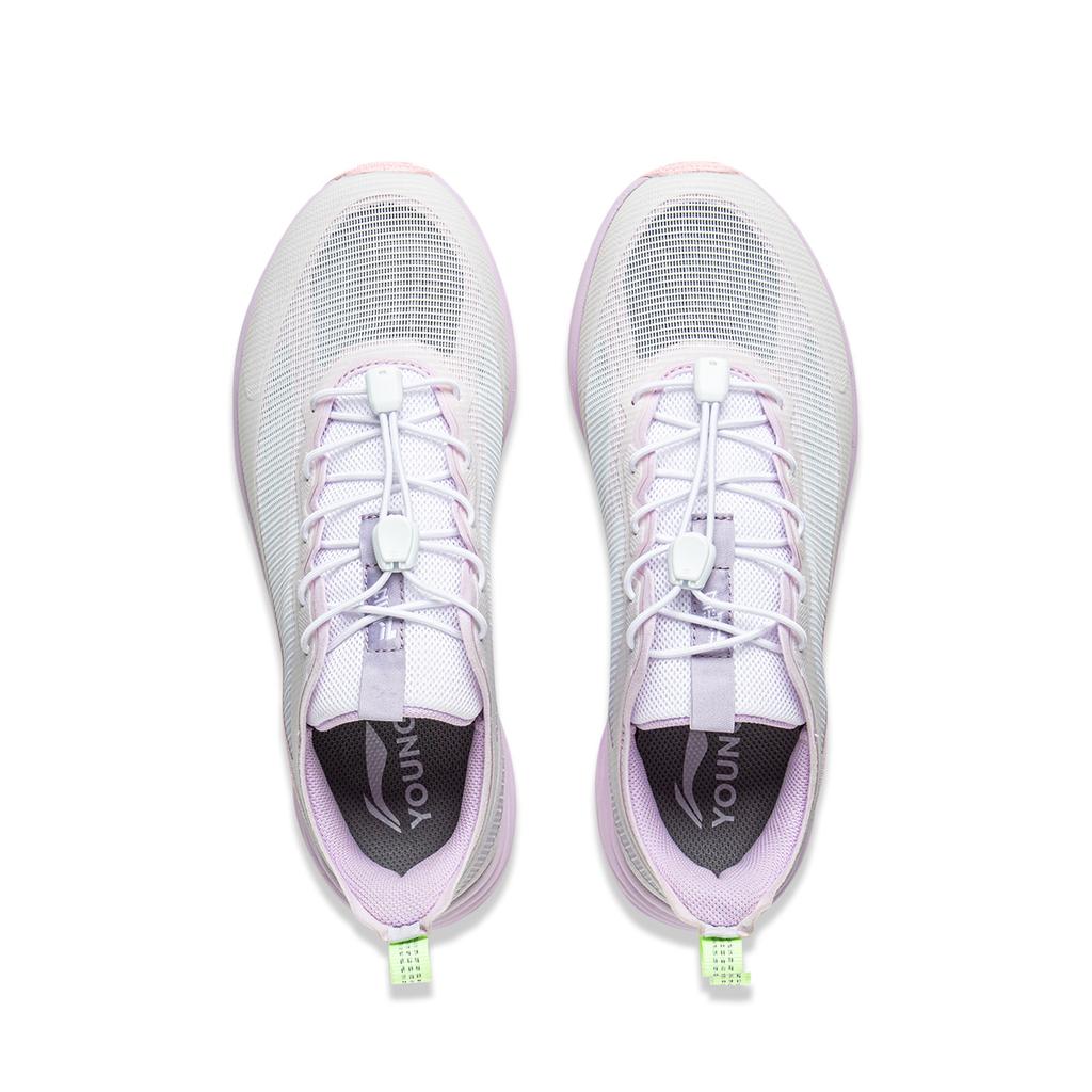 Li Ning Kids Running Shoes Lightweight Breathable Comfortable Non-Slip Shock Absorbing Low-Top Men sneaker Off-White Pink YKFV046-6