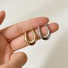European and American Fashion Geometric Light Luxury High-end Titanium Steel Earrings Gold and Silver U-shaped High-end Simple and Versatile Earrings
