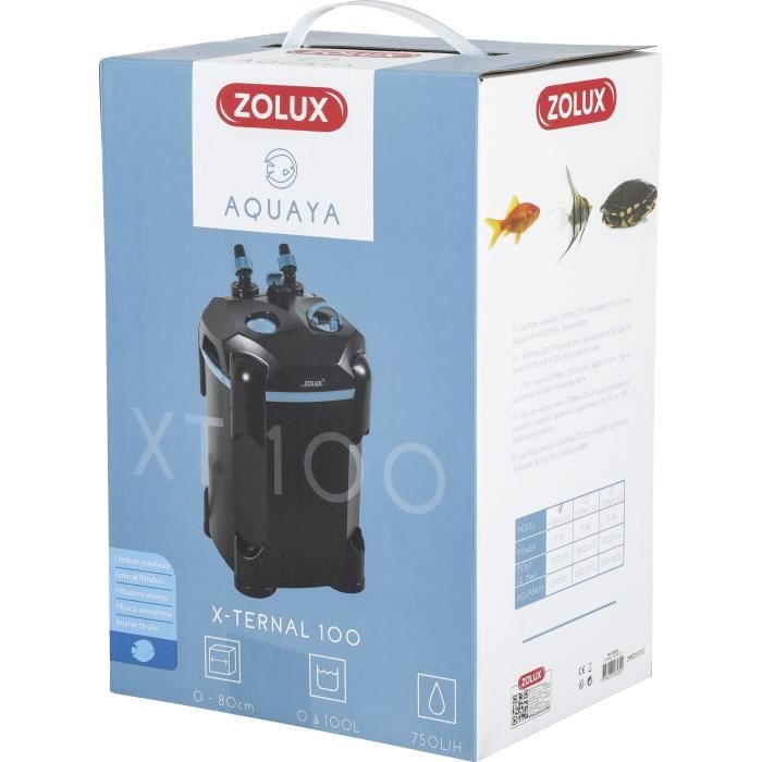 Filtre Extérieur - Zolux - X-Ternal 100 - Puissance 9.3 W - Débit Max 750 L/h - Pour Aquariums Jusqu'à 100 L