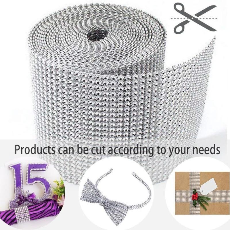 10Yard 4mm Crystal Rhinestones Fabric Elastic Mesh Net Crystal Trim Fabric for Diy Garment Dresses Scarf Mask Material