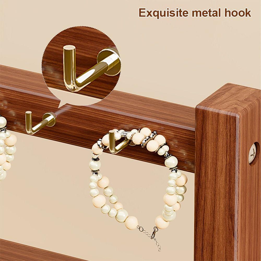 Wooden Bracelets Display Rack with Hooks Spacious Jewelry Holder Display Practical Aesthetic Necklace Holder for Trade Show