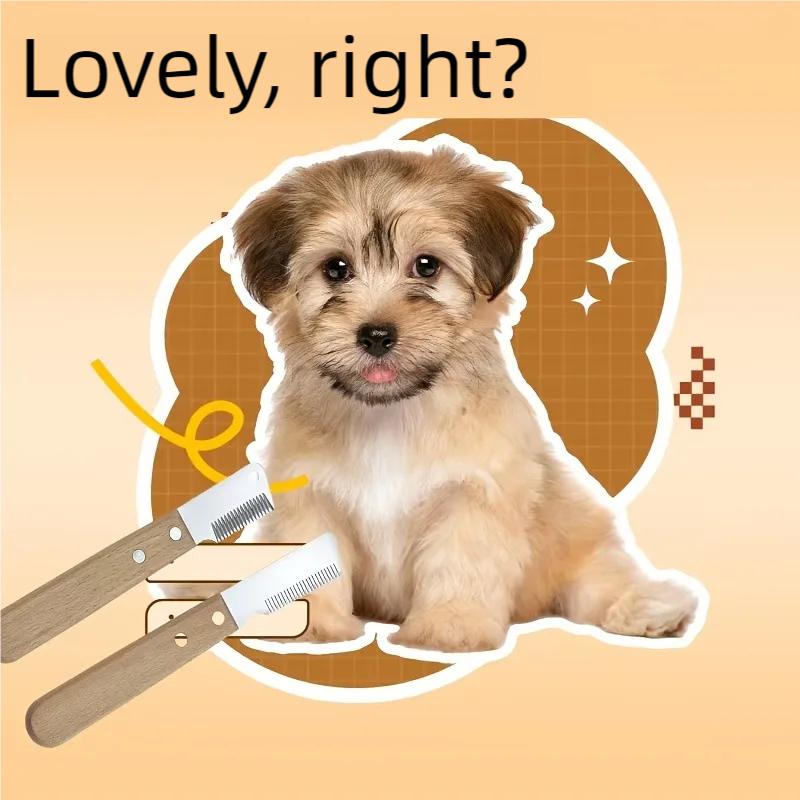 Professional Dog Comb Stainless Steel Wooden Handle Stripping Knife Pet Hair Remover Grooming Tools Undercoat Brushes grooming
