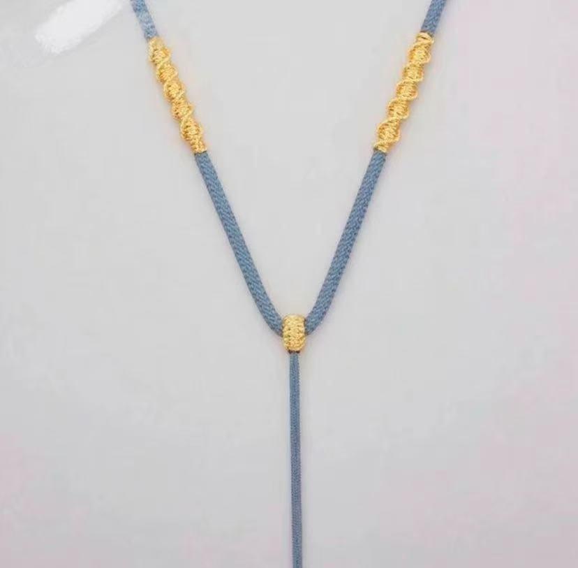 

Регулируемый плетеный вручную шнурок для кулона из золотого жадеита