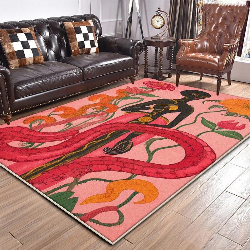 

Carpets for Living Room Modern Plant Pattern Decoration Home Non-slip Gaming Room Decoration Fluffy Play Mat Foldable Lounge Rug 40x60cm