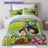 Mole Garden Custom Name Pattern Bedding Quilt Set Quilt Cover Pillowcase Home Birthday Gift(1 * Duvet Cover + 2 * Pillowcase, Without Core)