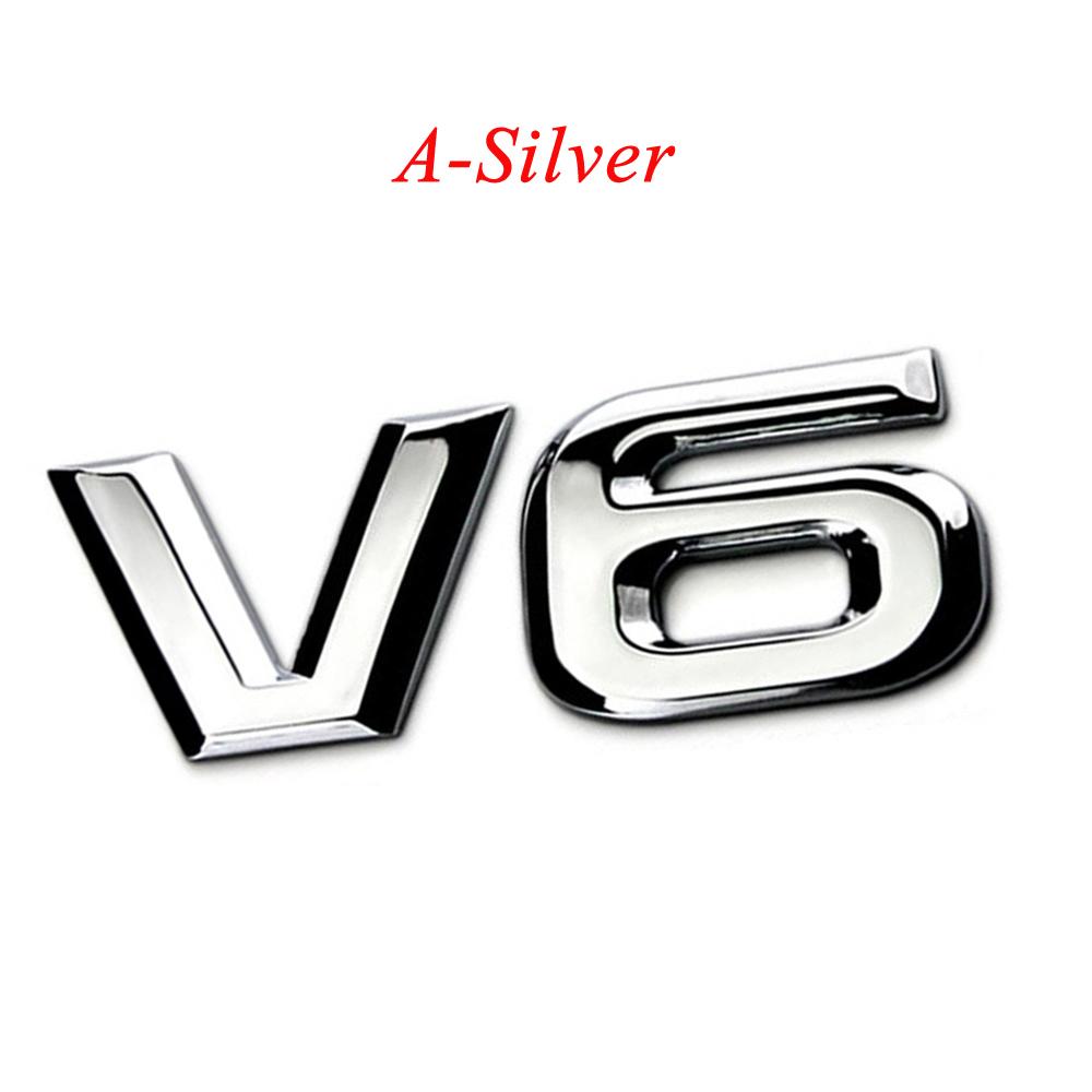 1Pcs 3D Metal Car Decoration Decal Metal Self Adhesive V6 V8 V12Truck Car Badge Emblem Sticker for Universal Cars