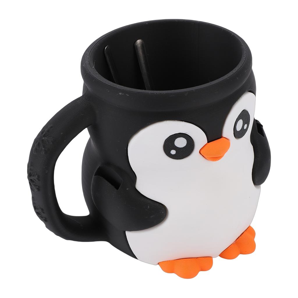 Ice Cream Pint Holder PLA Cartoon Penguin Insulated Ice Cream Pint Container Cup Sleeve with 2 Spoons for Home