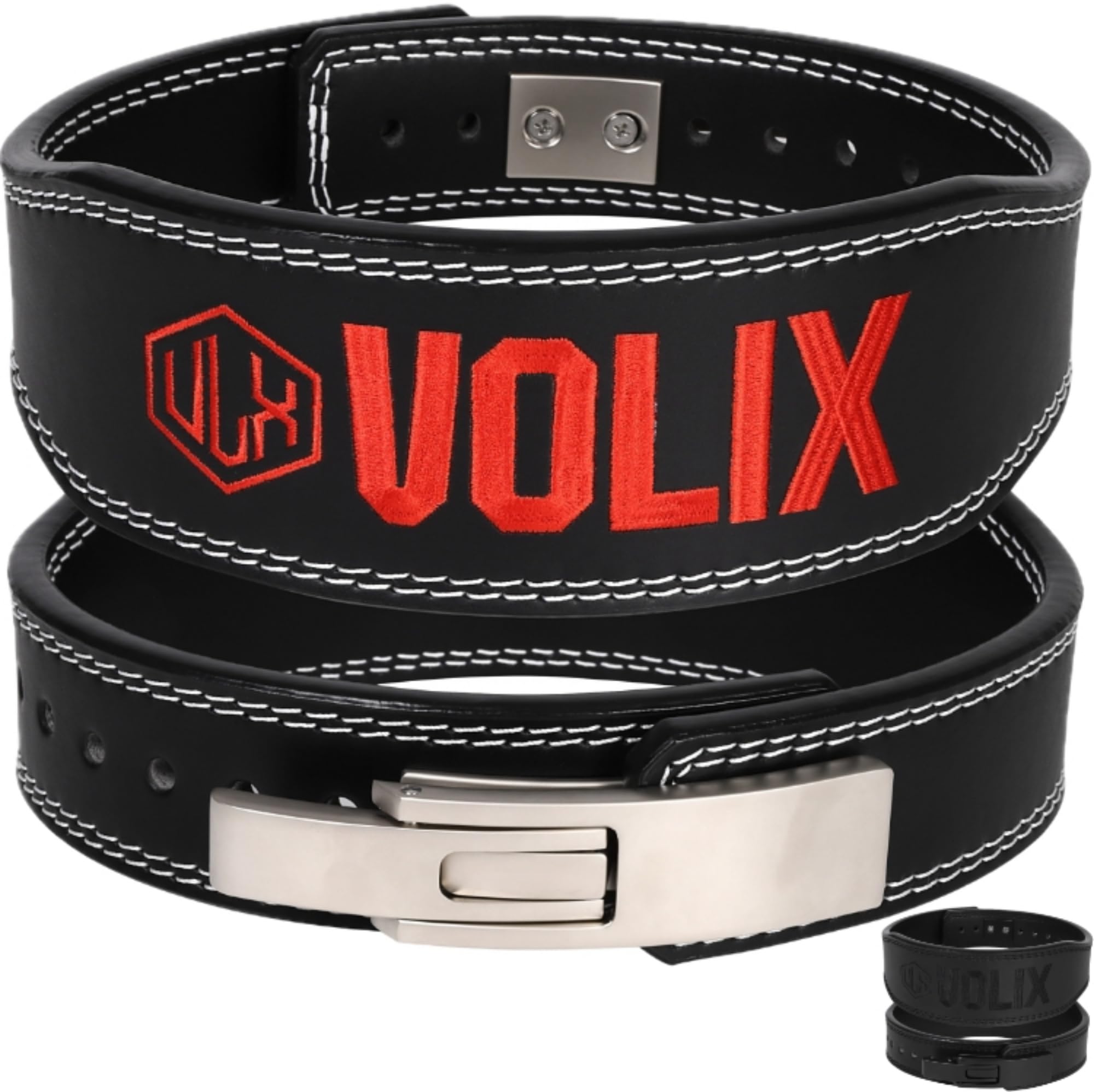 

VOLIX Lever Action Narrow Type Attachment with Zero Wait Training Belt for Strength Training Belt, [One-Touch Time] (Red, M)