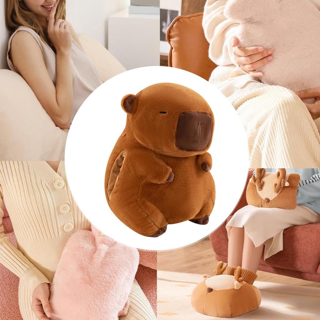 Stuffed Animal Hand Warmer Winter Hand Warming Muff Capybara Stuffed Soft Warmer With Hot Water Bottle For Girls Ladies Children