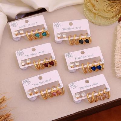Crystals Stud Earrings Vintage Ear Accessories New Ear Rings  for Women Girls