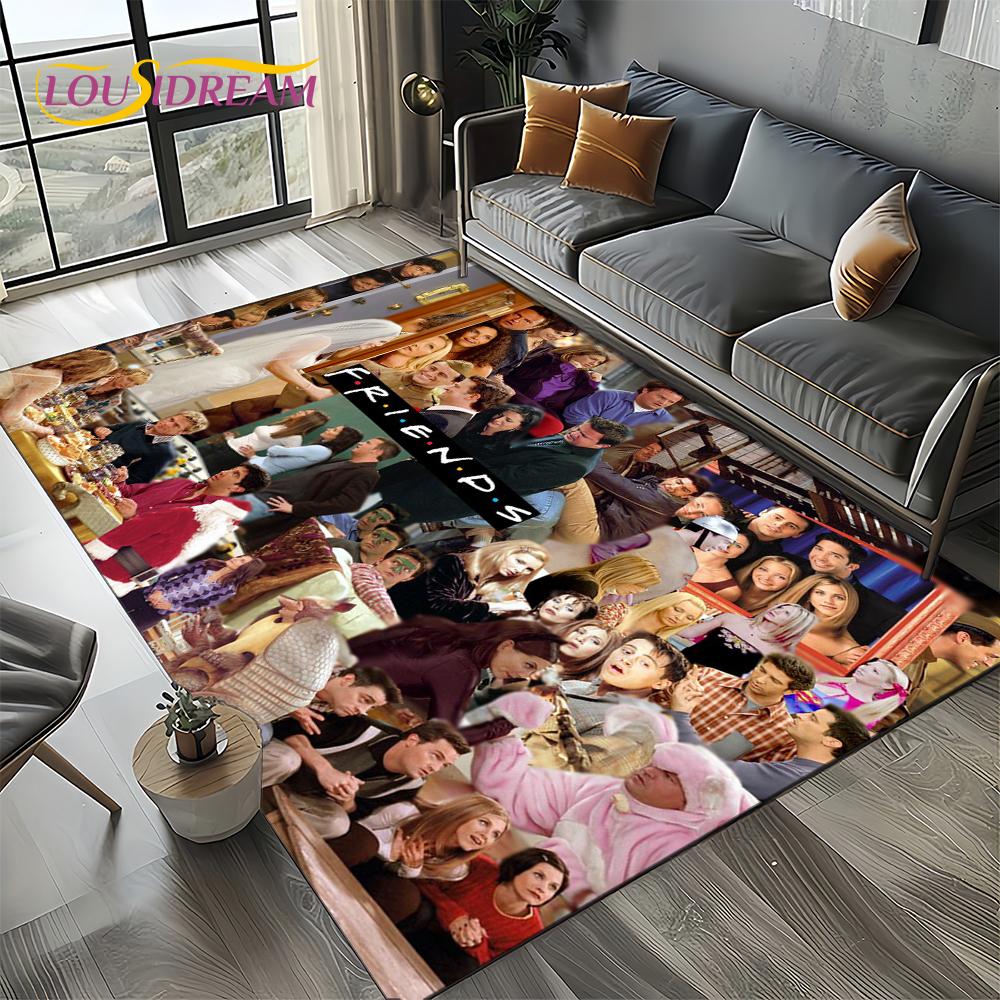 Tappeto Central Perk Friends TV Show per Soggiorno Camera da Letto Casa Decorazione Divano, Tappeto per Area Giochi Bambini Tappetino Antiscivolo Regalo