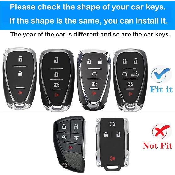 for Chevy Key Fob Cover with Anti-Loss Keychain,Transparent Soft TPU Key Case Shell Full Protection for Chevrolet Equinox Malibu Camaro Volt Bolt