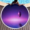 Romantic Round Beach Blanket,Hot Air Balloon Print Beach Towel,Anti-Sand Absorbent Quick-drying Pool Towel,Portable Picnic Mat