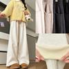 White Glutinous Rice Pants Women's Autumn and Winter New Drape Casual Loose Lazy Small Velvet Wide-leg Pants