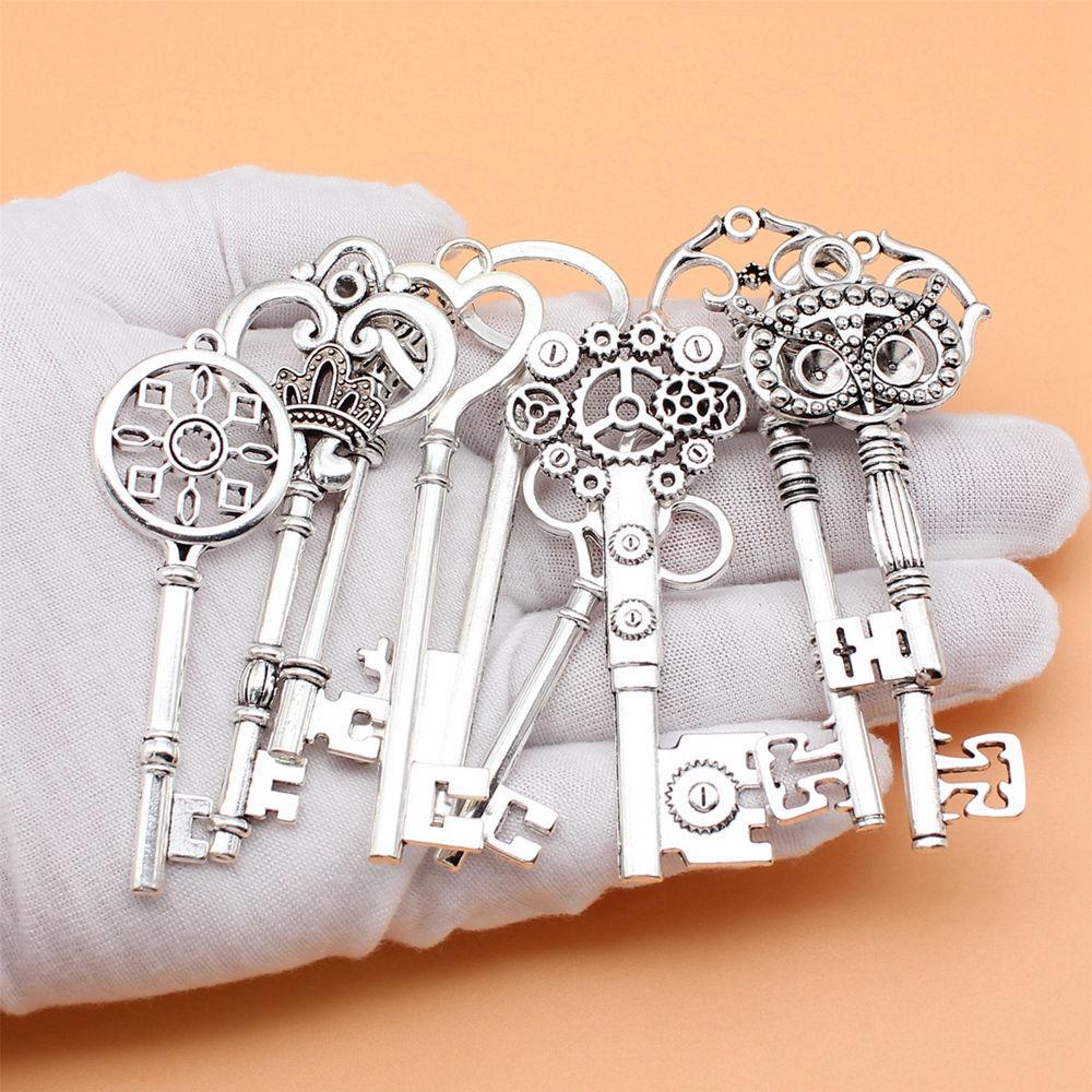 Charms Schlüsselschloss Werkzeug Gemischtes Set Anhänger Vintage Schmuckzubehör QC076