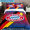 Set Biancheria da Letto Stampato FC Bayern München 3 Pezzi Copripiumino Chiusura Include 1 Copripiumino e 2 Federe Set Biancheria da Letto Decorazioni per la Casa Regali