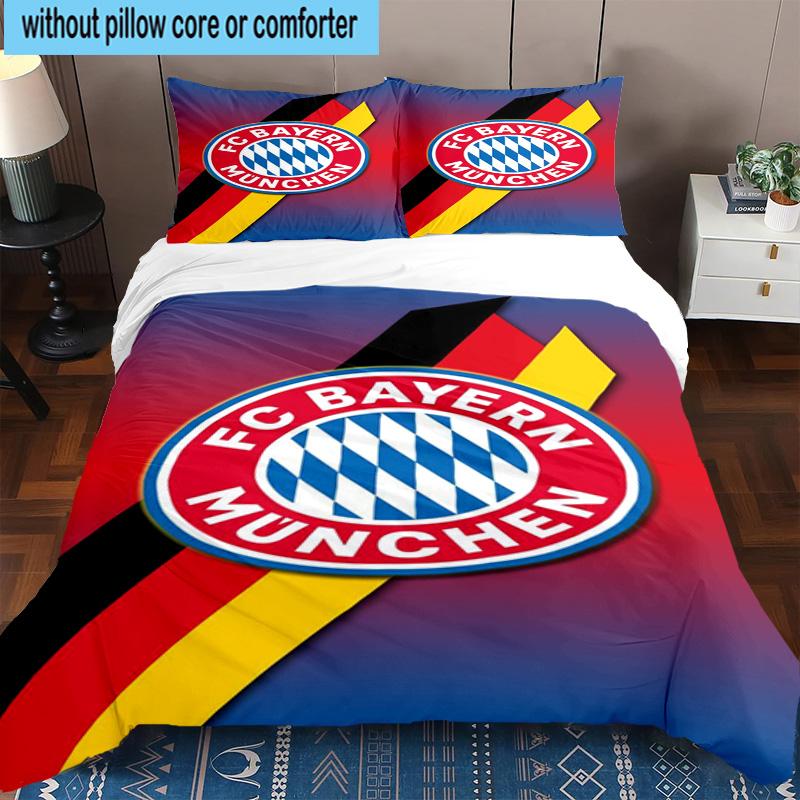 Set Biancheria da Letto Stampato FC Bayern München 3 Pezzi Copripiumino Chiusura Include 1 Copripiumino e 2 Federe Set Biancheria da Letto Decorazioni per la Casa Regali